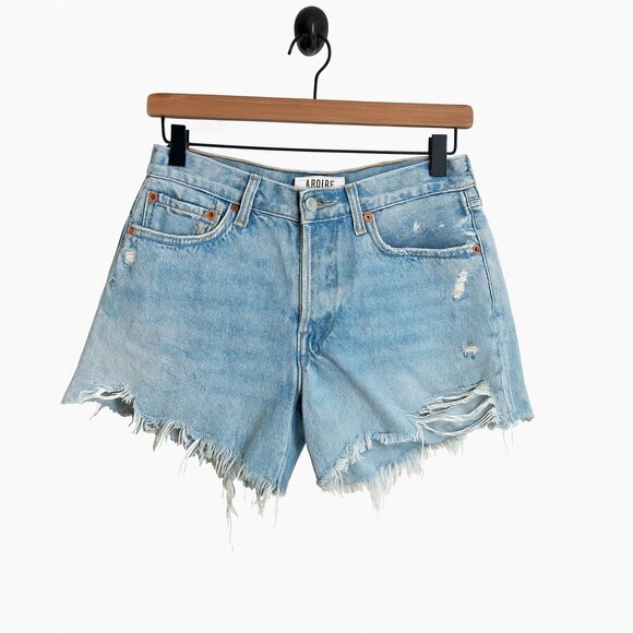 Agolde Parker Long Short Size 28 | High Rise Denim Cutoff Shorts - Picture 2 of 3